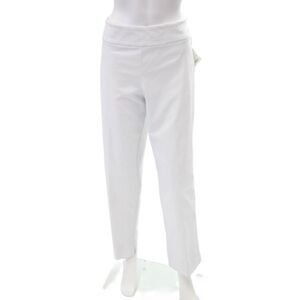 Estelle & Finn Womens High Rise Double Slit Ankle Pants White Size 14